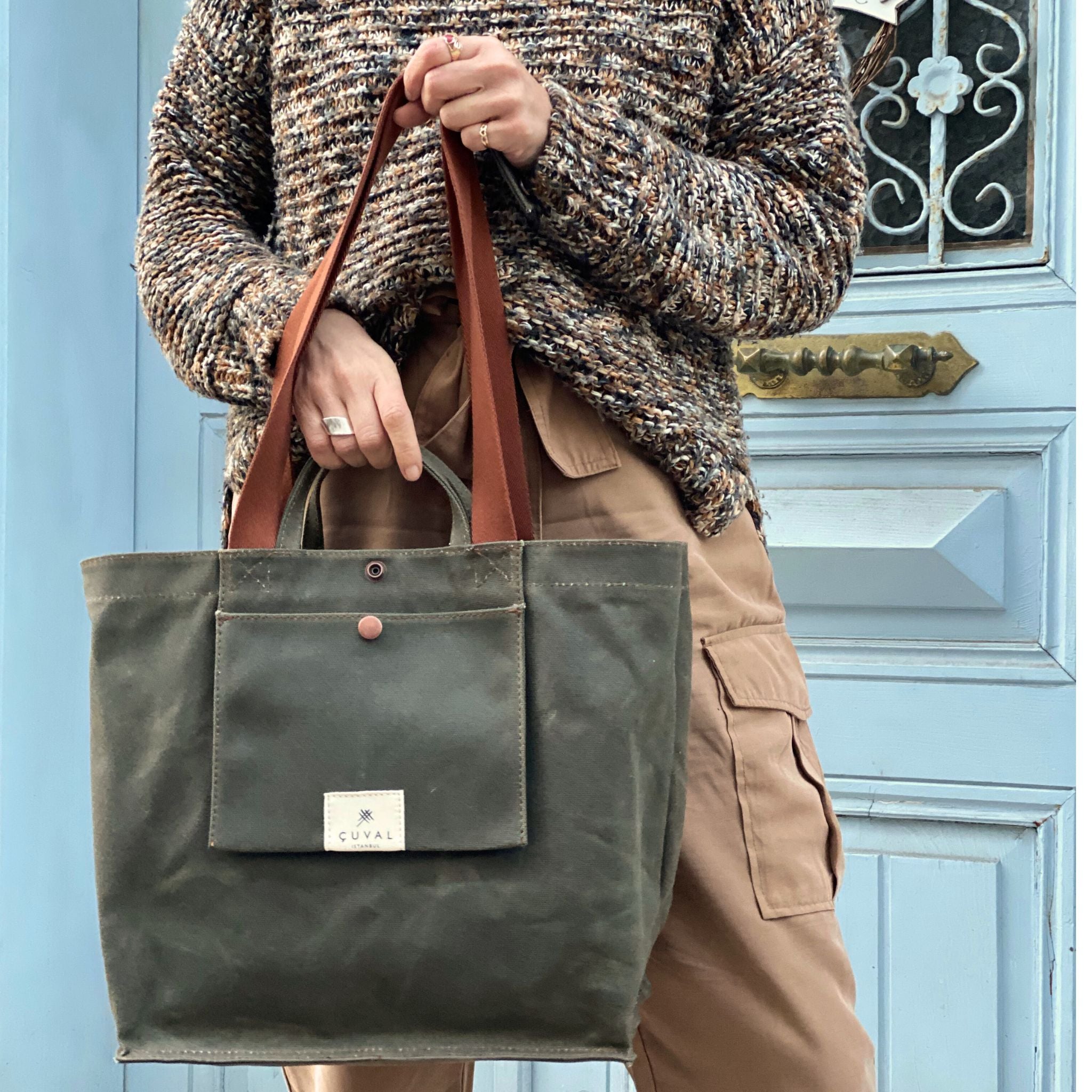 No. 203 Medium Tote Moss (ÇİFT TARAFLI)